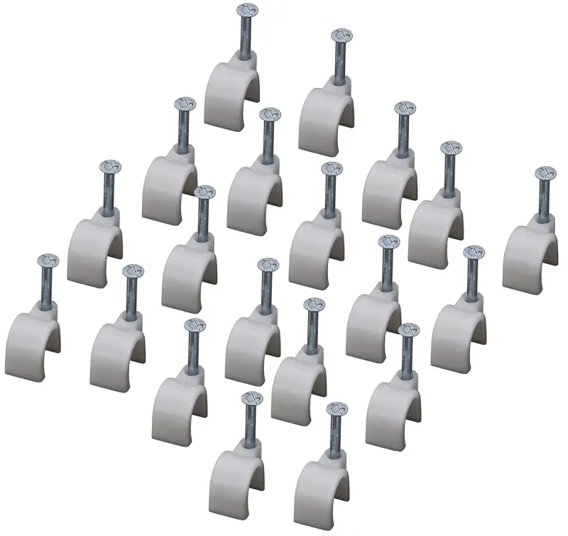 Vm1020naw Nail Fastener 20-piece Coaxial Clips, White