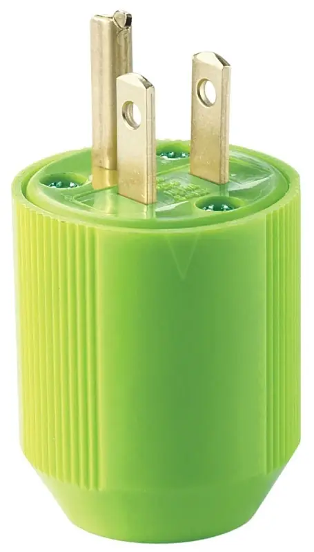 Bp3867-4gn High Visibility Ground Cap Plug, 15 A, Nylon, Green