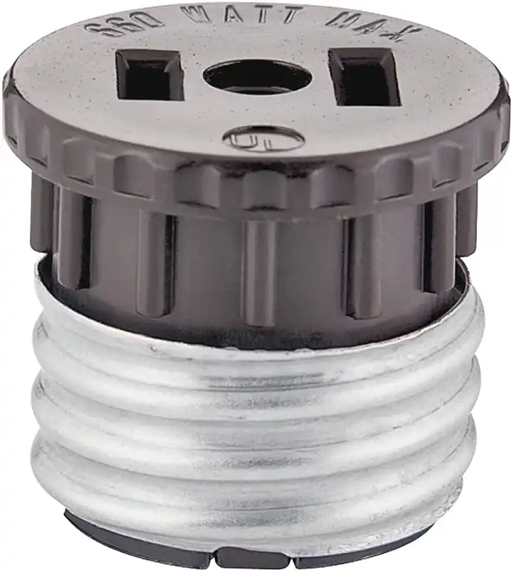 Cooper 11650 - Medium Base Outlet / Socket Adapter (plug Base-brown Bp758b)