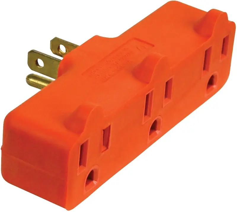 Orad0100 3-outlet Grounded Tap Adapter, Orange