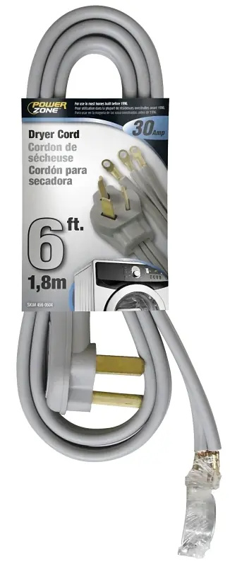 10/3 Srdt 6-foot Indoor Dryer Cord - Gray