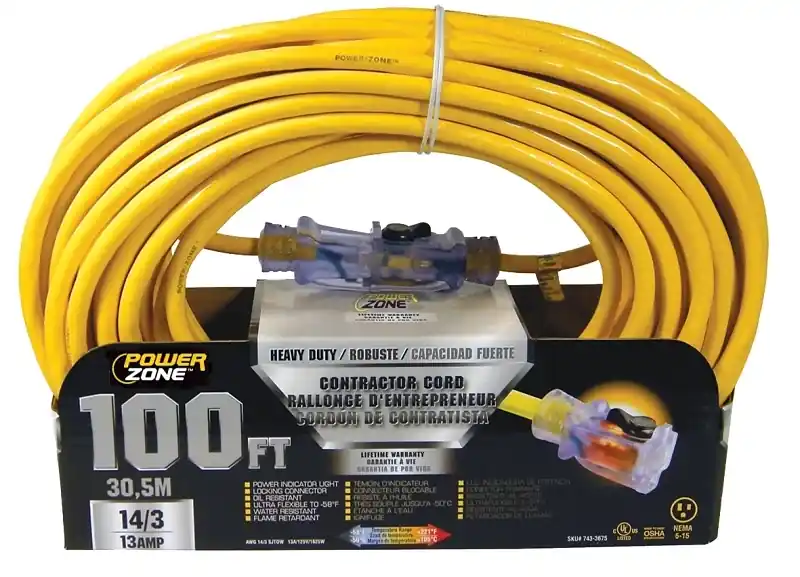 Orp511735 100 Ft. 14/3 Sjtow Outdoor Extension Cord - Yellow