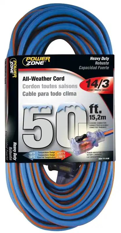 Orc530730 50 Ft. 14/3 All Weather Extension Cord With Locking Connector
