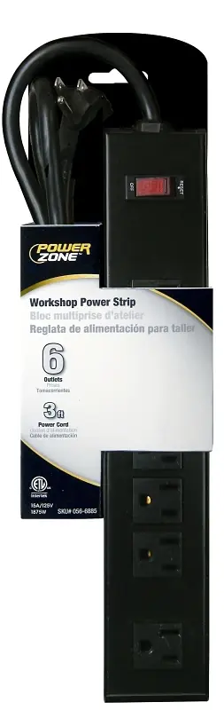 6-outlet Metal Power Strip, 3 Feet, Model Or801123