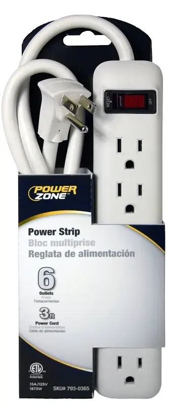 Or801124 6-outlet Power Strip With 3 Feet Cord - Surge Protection