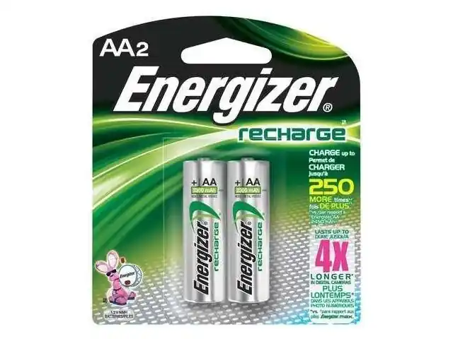 Energizer Rechargeable Batteries, Aa Size, 2-count