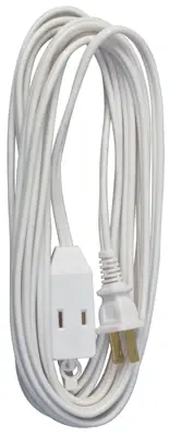 20-foot 16/2 Spt-2 White Vinyl Cube Tap Extension Cord - Heavy Duty