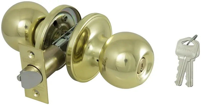 T3700v-ps Entry T3 Tubular Poly Brass Knobset With Adjustable Latch