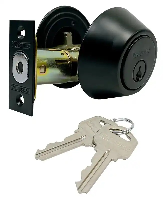Deadbolt Double Cylinder Matte Black, Adjustable Latch, Model Dlx92-sp5v24