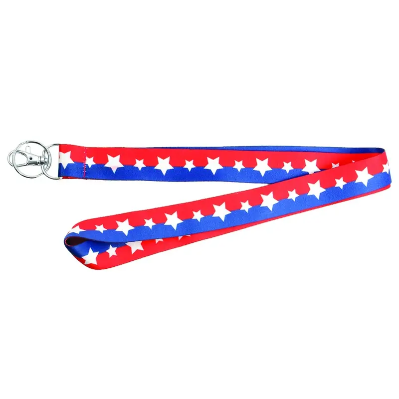 Lanyard With Metal Clip, Stars, 1 X 18 In.