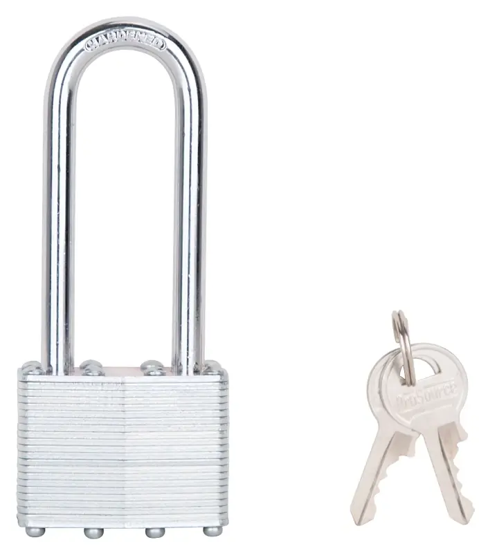 Laminated Steel Padlock 1-3/4 In. With 2 In. Shackle And Brass Keys