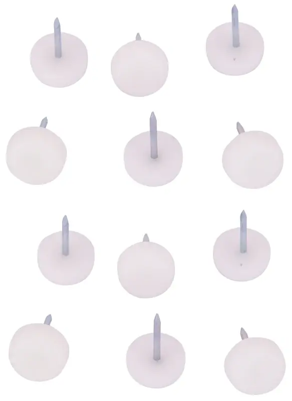Nail-on Plastic Furniture Base Glide, 5/8 Inch Diameter, White