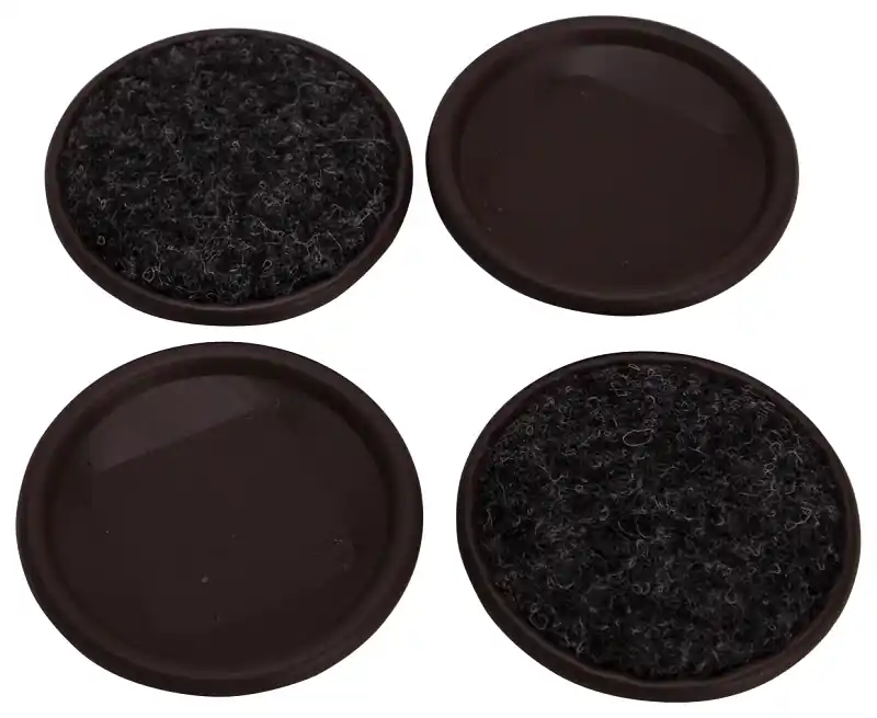 Carpeted Nail-on Caster Furniture Glide, Round Cup, 2-3/8 Inch Diameter