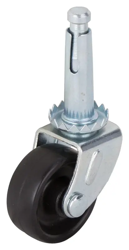 Jc-b05-ps Light Duty Swivel Caster, 1-1/4 Inch, Zinc Plated With Black Wheel