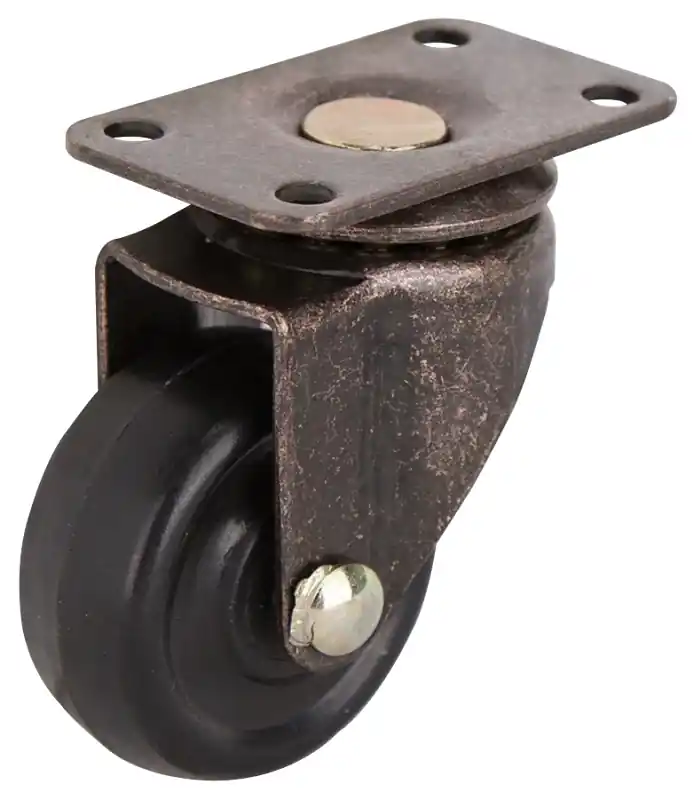 Medium Duty Swivel Caster 1-5/8 In. Antique Copper With Rubber Wheel