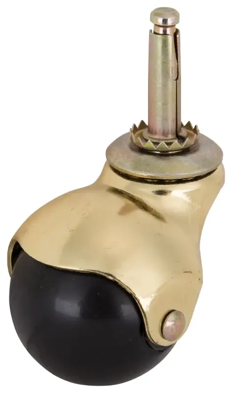 Jc-e04-ps Hooded Ball Casters, 2 Inch Diameter, Brass Finish, Stem Mounted