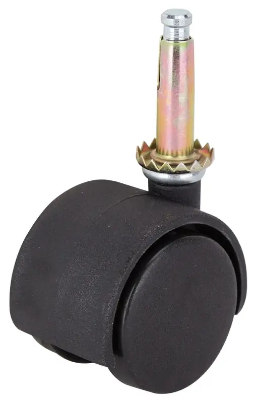Jc-f02-ps Dual Wheel Furniture Caster, 1-5/8 In. Diameter, Black, Stem Mount