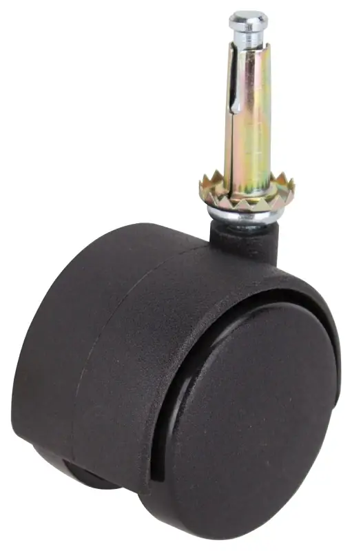 Jc-f07-ps Dual Wheel Furniture Caster, 2 Inch Diameter, Black, Stem Mount