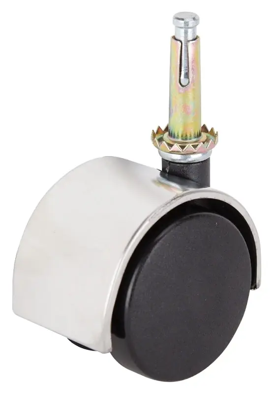 Jc-f13-ps Dual Wheel Furniture Caster, 2 Inch Diameter, Chrome Finish
