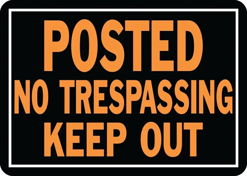 10" X 14" Day-glo Aluminum Sign - Posted No Trespassing Keep Out