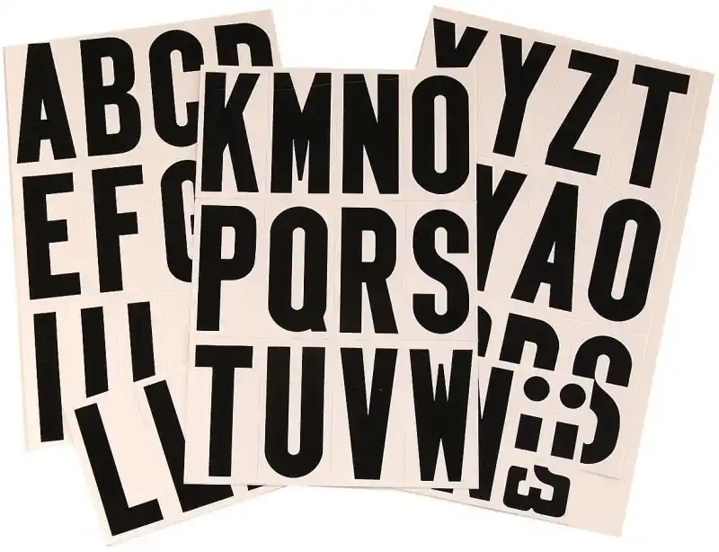 3 In. Reflective Vinyl Black A-z Letter Set Self-adhesive