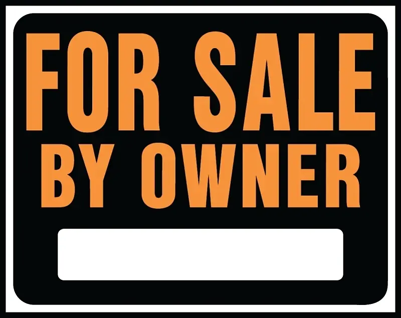15" X 19" Heavy Gauge Plastic For Sale By Owner Sign - Fluorescent Orange