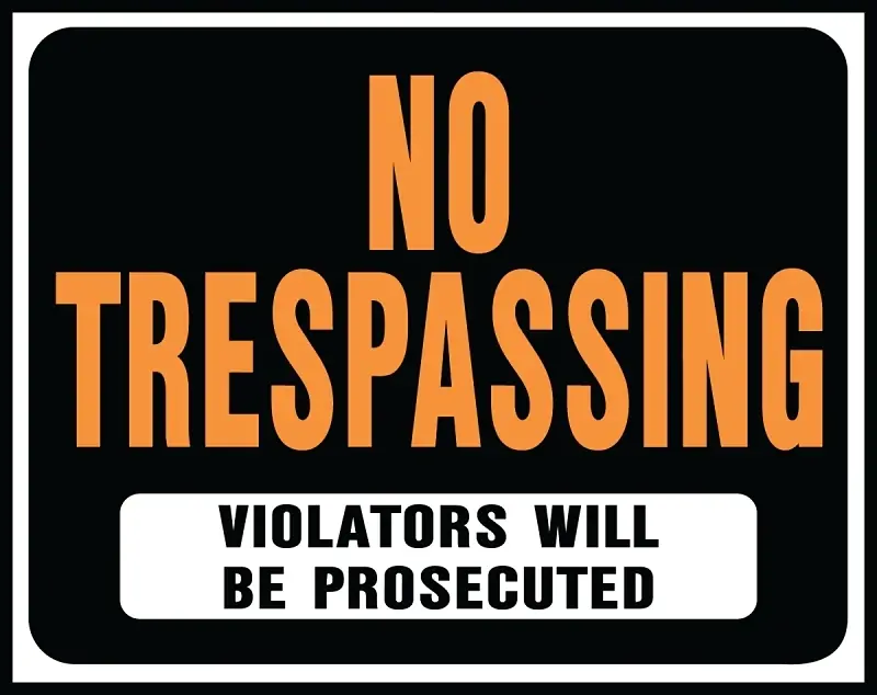 15" X 19" Heavy Gauge Plastic No Trespassing Sign - Violators Will Be Prosecuted