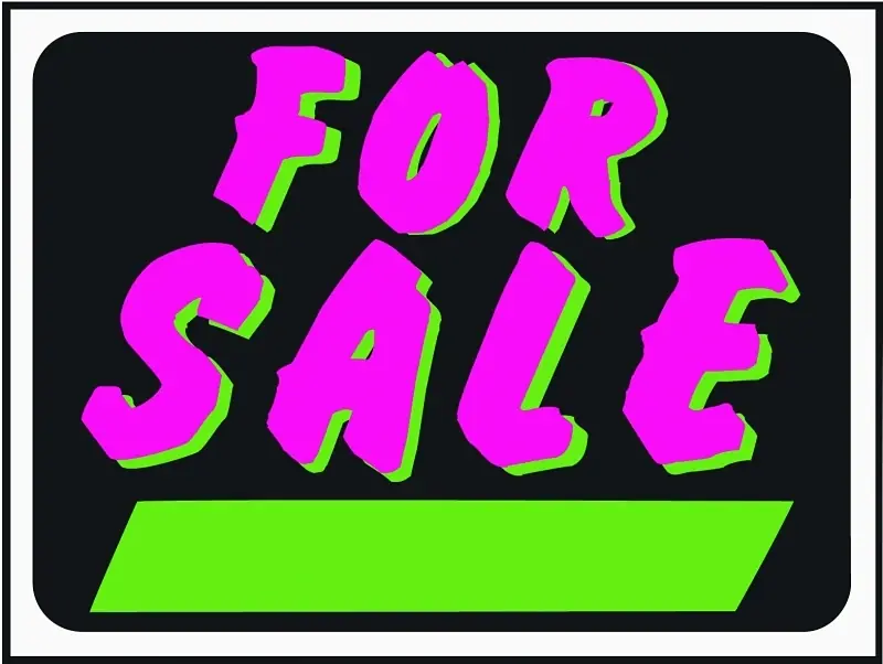 For Sale Sign, Plastic, 9 X 12-in.