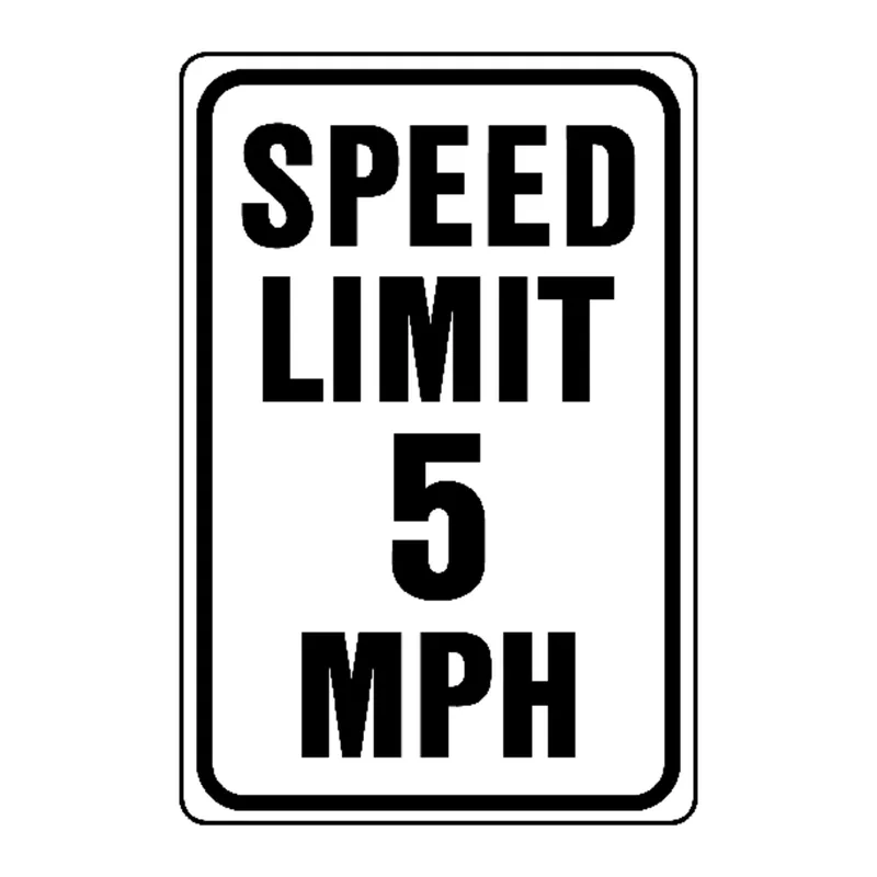 Heavy-duty Aluminum Speed Limit 5 Sign, 18 In. H X 12 In. W