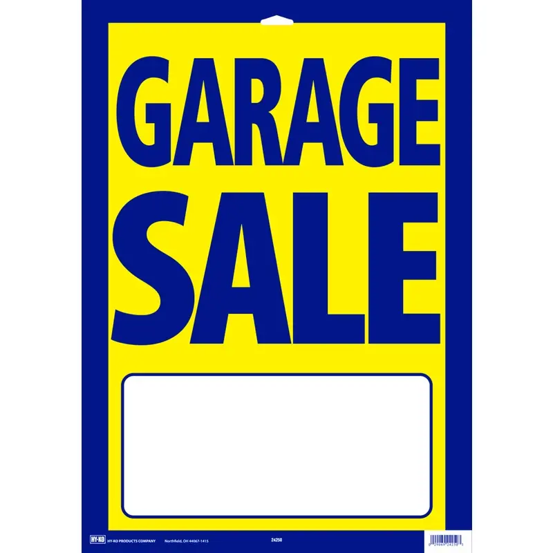 English Yellow Informational Sign 29 In. 31 H X 13 In. 31 W