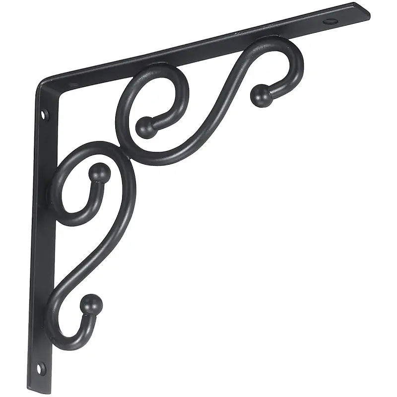 773 7 In. D X 8 In. H Black Steel Decorative Shelf Bracket