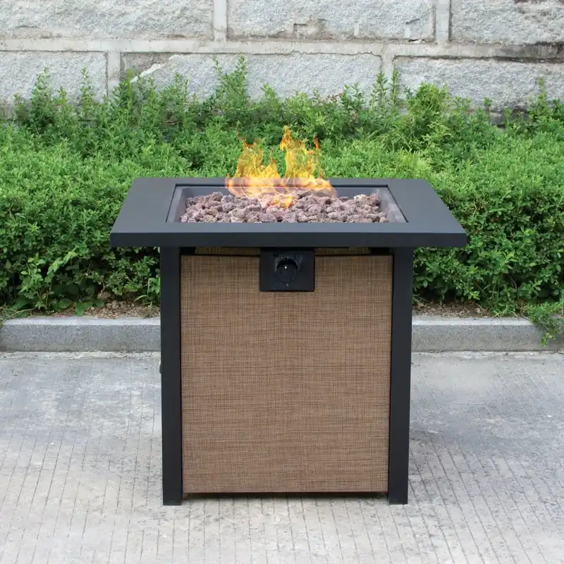 Woodleaf 28 In. Square Steel Gas Fire Pit With 50,000 Btu Output