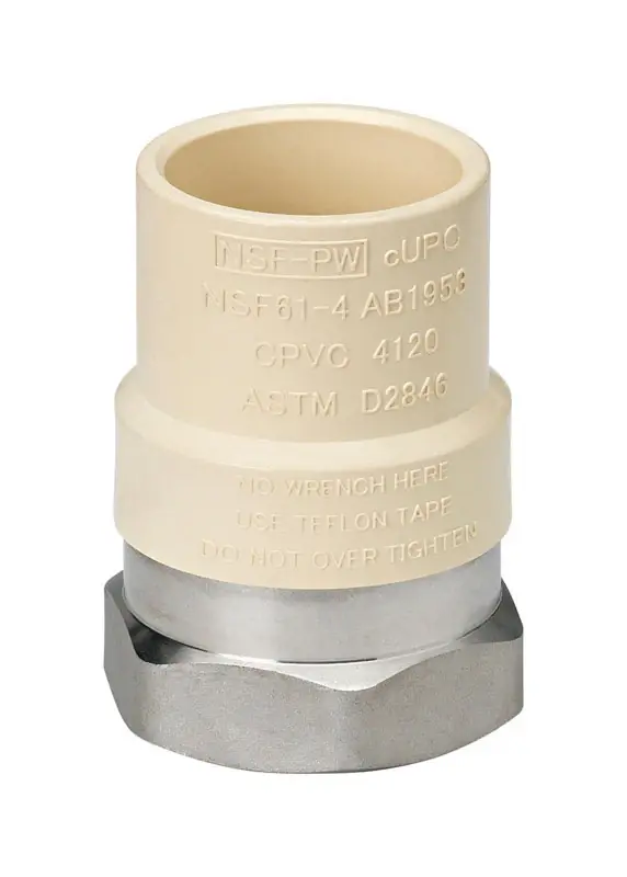 Schedule 40 3/4 In. Slip X 3/4 In. D Fpt Cpvc Transition Adapter 1 Pk