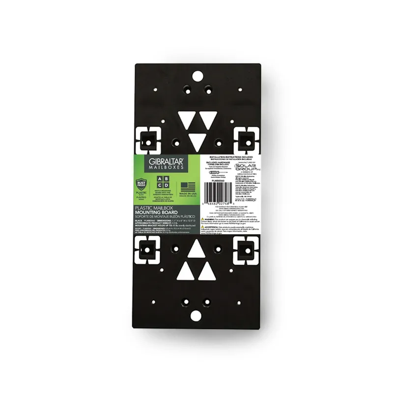 Plastic Mailbox Mounting Board, Black