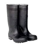 Men‘s Size 8 Black Pvc Rubber Boot - 16 Inch Plain Toe