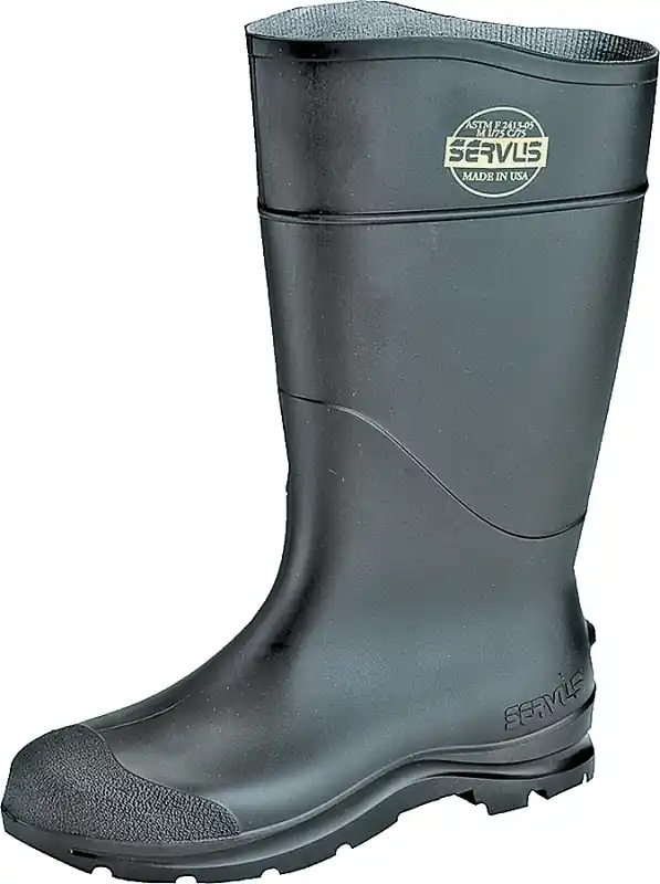 Men‘s Size 12 Black Plain Toe Pvc Rubber Boot - Astm Rated