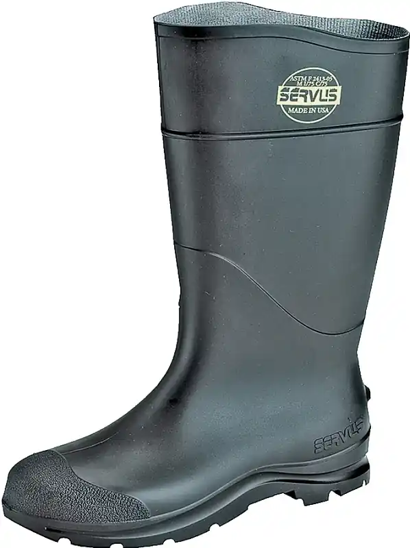 Men‘s Size 13 Black Plain Toe Pvc Rubber Boot - Astm Rated