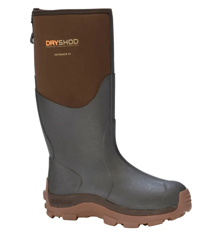 Men‘s Haymaker Hi-cut Waterproof Farm Boots, Size 12, Brown/peanut