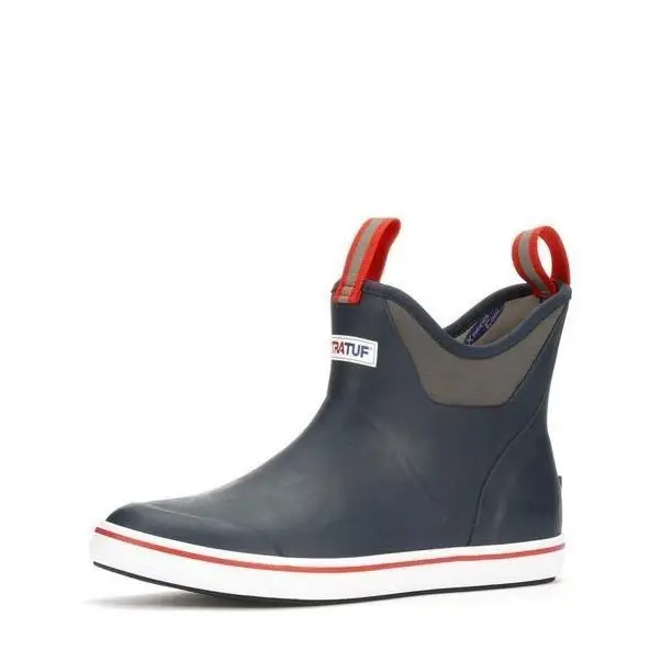 Men‘s 6-inch Ankle Deck Boots In Navy/red - Size 10