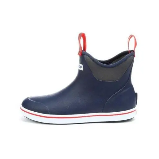 Men‘s 6" Ankle Deck Boots - Navy/red - Size 9
