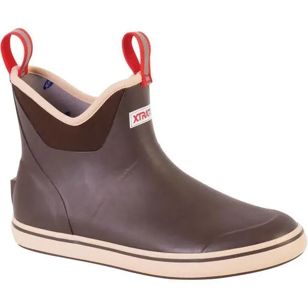 Men‘s 6 Inch Ankle Deck Boots In Chocolate/tan - Durable Rubber/neoprene