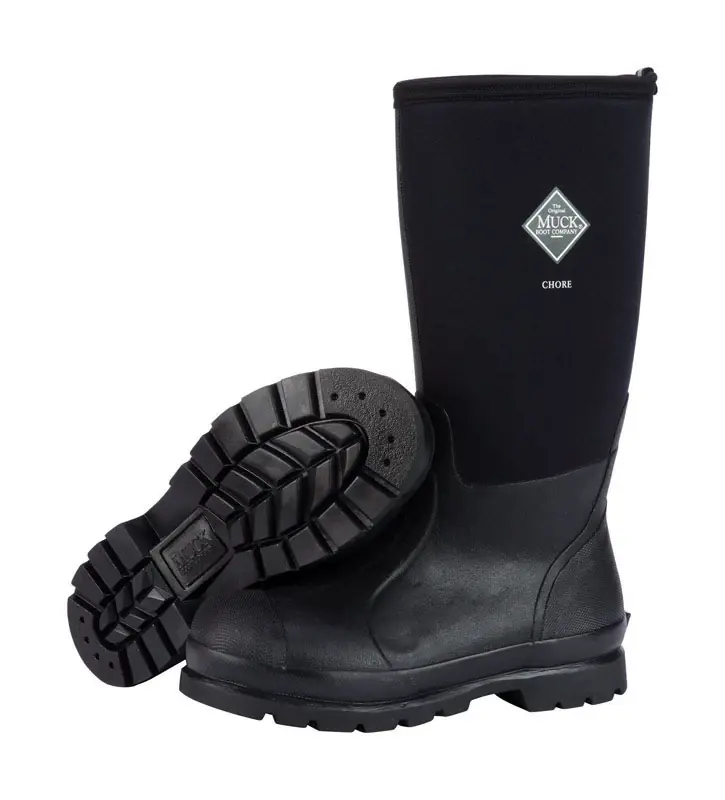 Chore High Work Boots, Black, Unisex Size 12 Men/13 Women