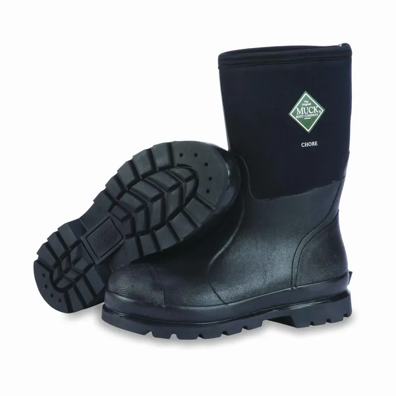 Chore Mid Men‘s Boots 14 Us Black Waterproof Rubber