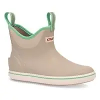 Women‘s Ankle Deck Rubber Boots, Waterproof, Solid Color