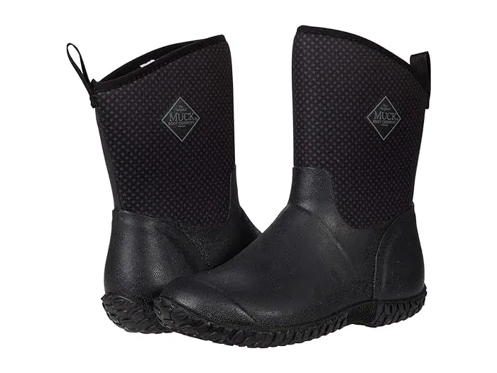 Muckster Ii Mid Height Waterproof Shoes, Black/gray With Rose Print, Women‘s 7