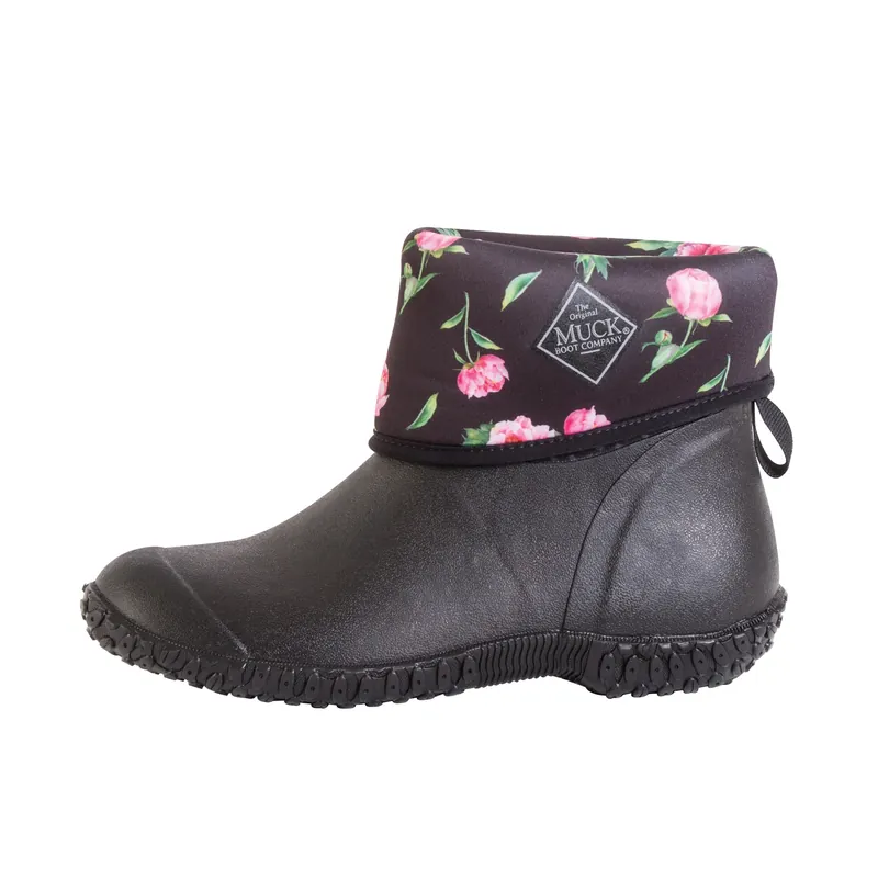Muckster Ii Mid Height Waterproof Shoes, Black/gray With Rose Print, Women‘s 9