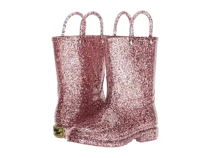 Western Chief Toddler Girl‘s Glitter Waterproof Rain Boots, Size 7 M - Pink