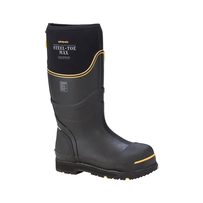 Steel Toe Max Hi Black/yellow Waterproof Work Boots Size 9