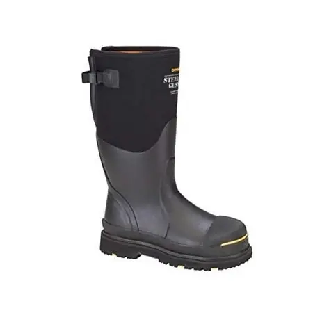 Men‘s Adjustable Gusset Steel Toe Waterproof Work Boot - Model Stg-uh-bk