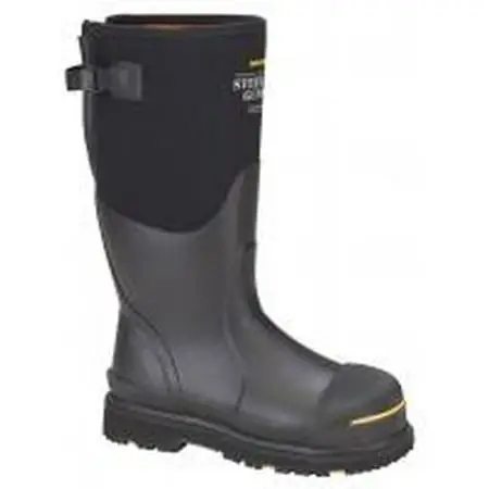 Steel Toe Gusset Boots Black/yellow Stg-uh-bk Size M13
